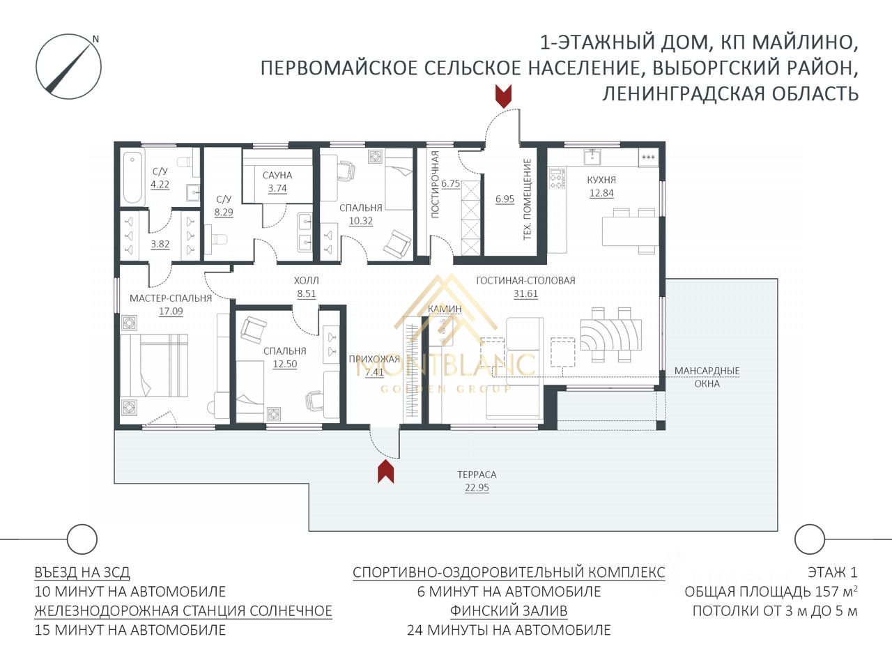 Дом 130,2 м² в коттеджном посёлке Майнило