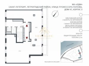 Пентхаус 246,4 м² с террасой 30 м² — ул. Профессора Попова — фото 1